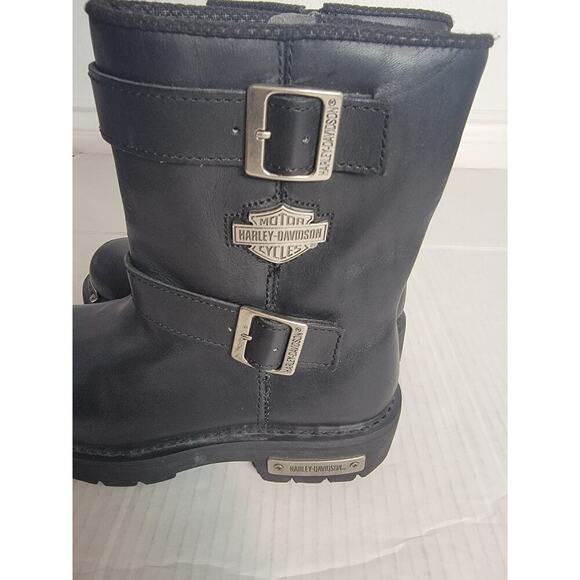 Harley-Davidson Boots Men\'s SZ 8 Zip Buckled Black Motorcycle Grunge 91724 main image 6